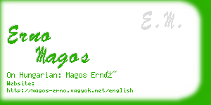 erno magos business card